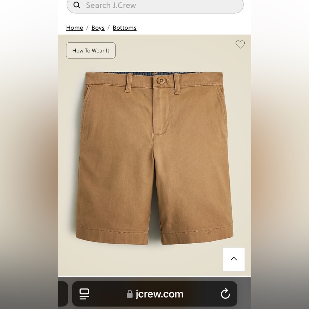 Boys J Crew khaki shorts in tan and grey. New With Tags